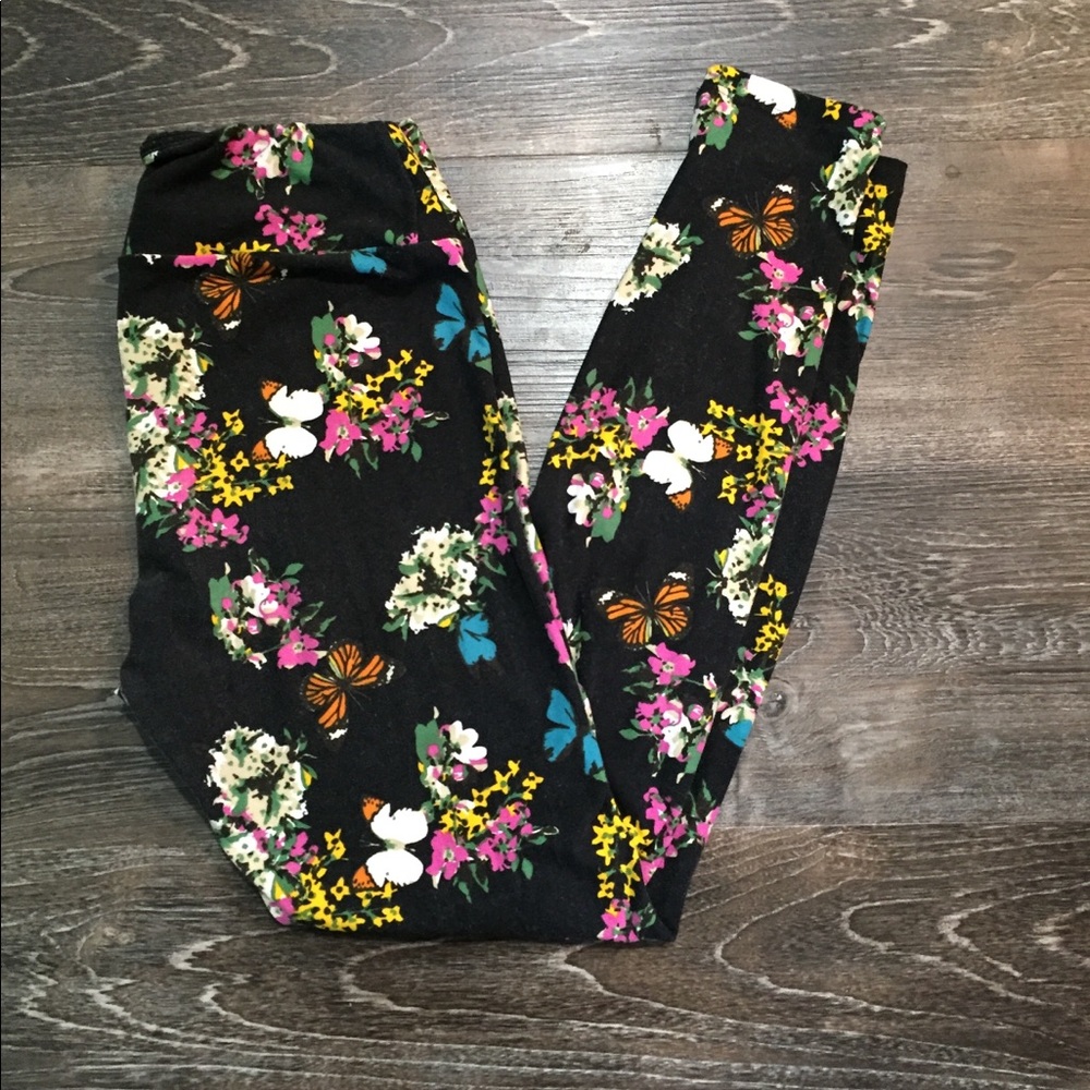 Lularoe floral monarch butterfly OS leggings